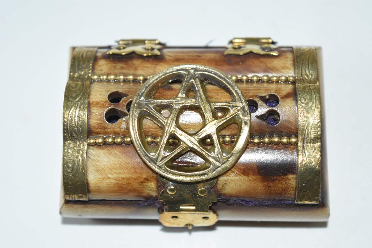 Nature's Enlightenment Star Bone Box - Wooden Rosary Bead Storage Box for Crystals, Altar Supplies & Spiritual Gifts | Perfect for Meditation, Prayer & Sacred Space Organization