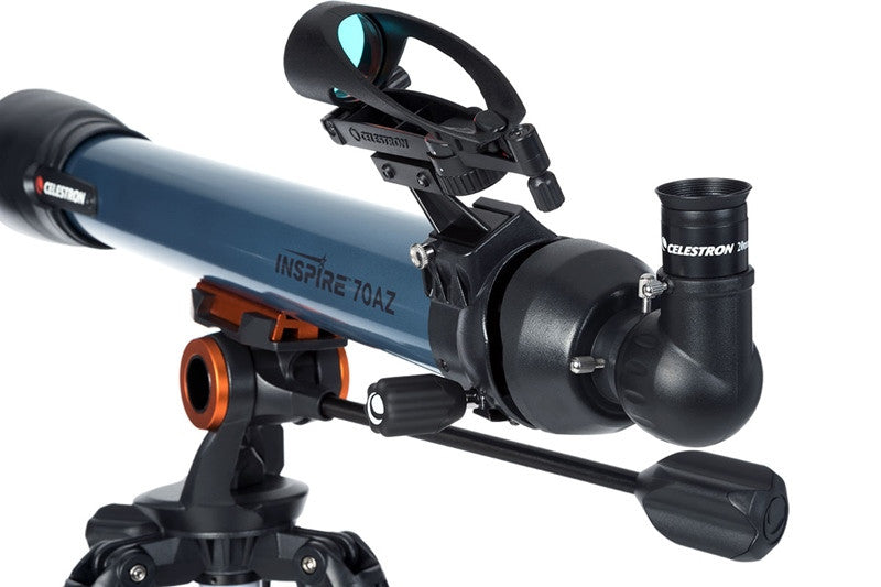 Celestron Inspire 70AZ Refractor Telescope for Adults & Kids - 70mm Aperture Astronomy Telescope with Smartphone Adapter & Tripod - Perfect for Stargazing, Moon Viewing & Backyard Astronomy
