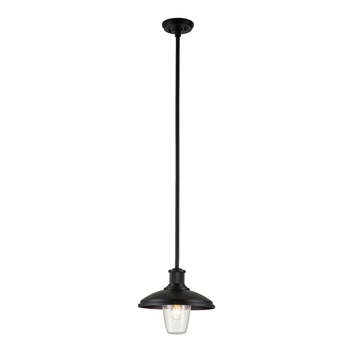 Allenbury 1 Light Outdoor Pendant Light Fixture - Textured Black Finish, IP44 Waterproof Rating, E27 Socket - Perfect for Porch, Patio, and Garden Lighting