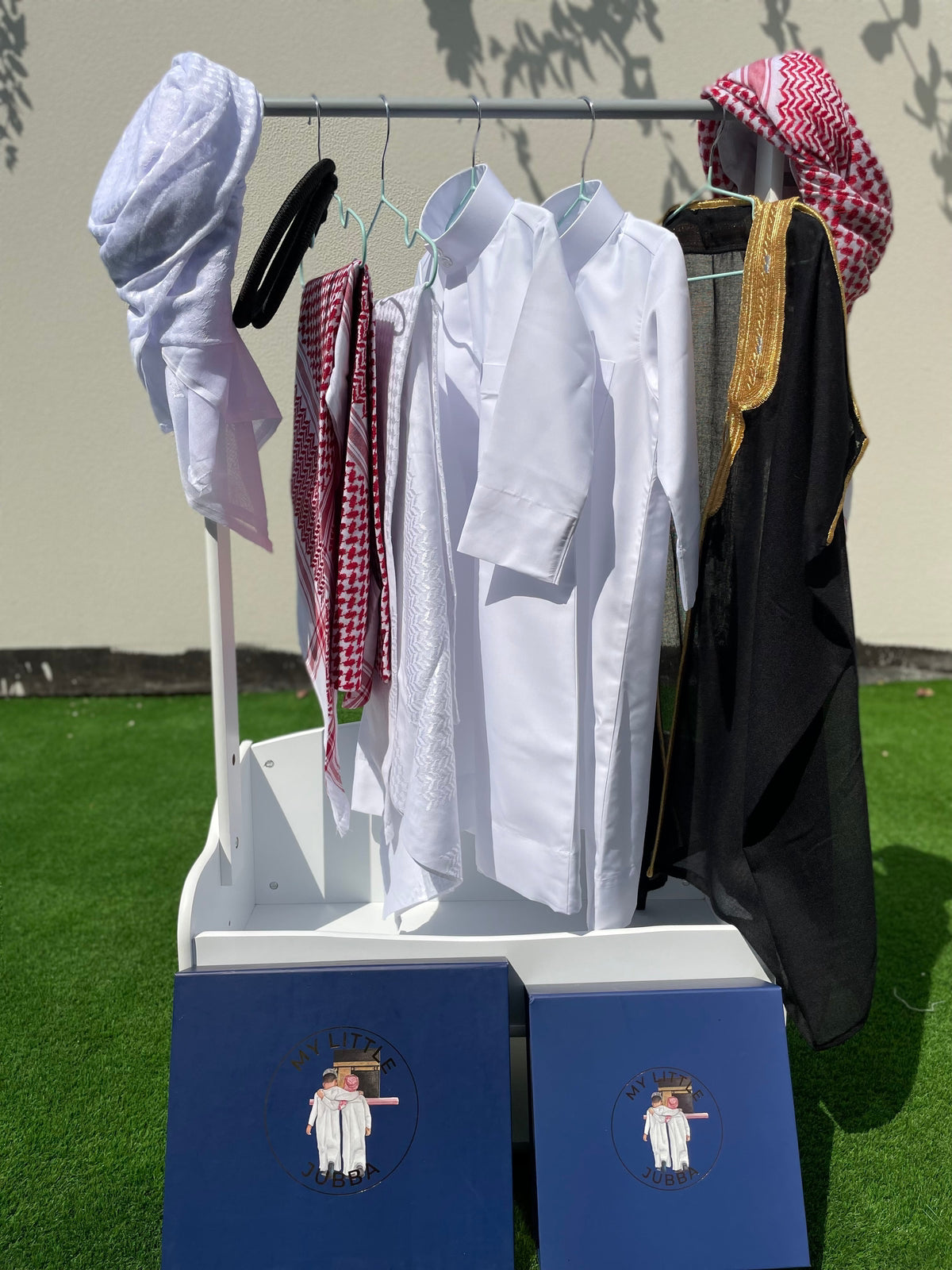 Premium Baby Boy Thobe Gift Set - Black Bisht for 0-12 Months | 8-Piece Outfit for Newborns & Infants | Perfect for Eid, Ramadan, and Special Occasions