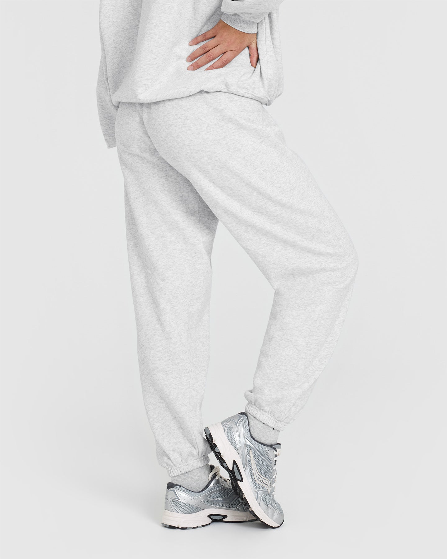 Mid Weight Joggers for Men & Women - Light Grey Marl Sweatpants | Comfortable Lounge Pants for Running, Yoga & Casual Wear