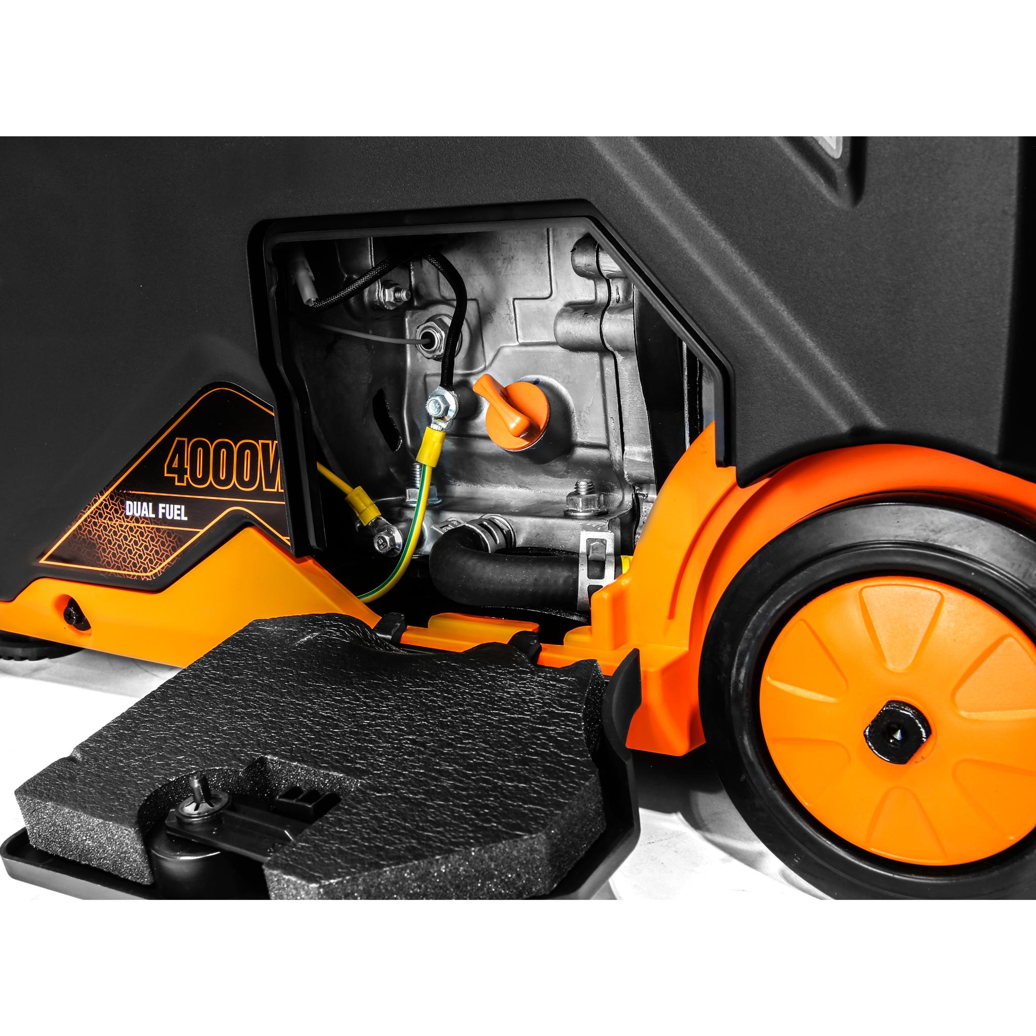 WEN DF400iX 4000W Super Quiet Dual Fuel Portable Inverter Generator - RV Ready with Electric Start, Fuel Shut Off & CO Sensor - Perfect for Camping, Home Backup & Outdoor Power Needs