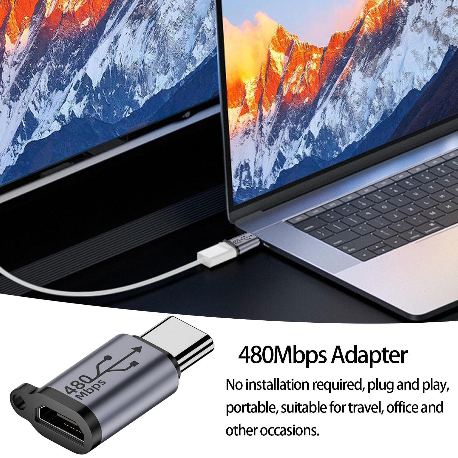 Vigcebit USB to USB C Adapter - High Speed 480Mbps Data Transfer Cable | USB Type A to USB C Converter for Smartphones, Cameras, MP3 Players | Perfect for Charging & File Transfer Between Devices