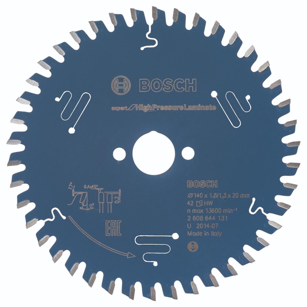 Bosch 2330165 7-1/4 Inch Circular Saw Blade with 24 Teeth - Premium Blue Carbide Tipped for Fast, Smooth Wood Cutting - Perfect for DIY Projects, Carpentry & Construction Work