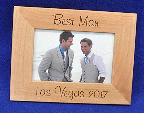 Best Man Gift - Personalized Engraved Wedding Frame for Groomsmen - Custom Groomsmen Gift Idea - Unique Wedding Party Keepsake - Perfect for Best Man Proposal & Thank You Gifts
