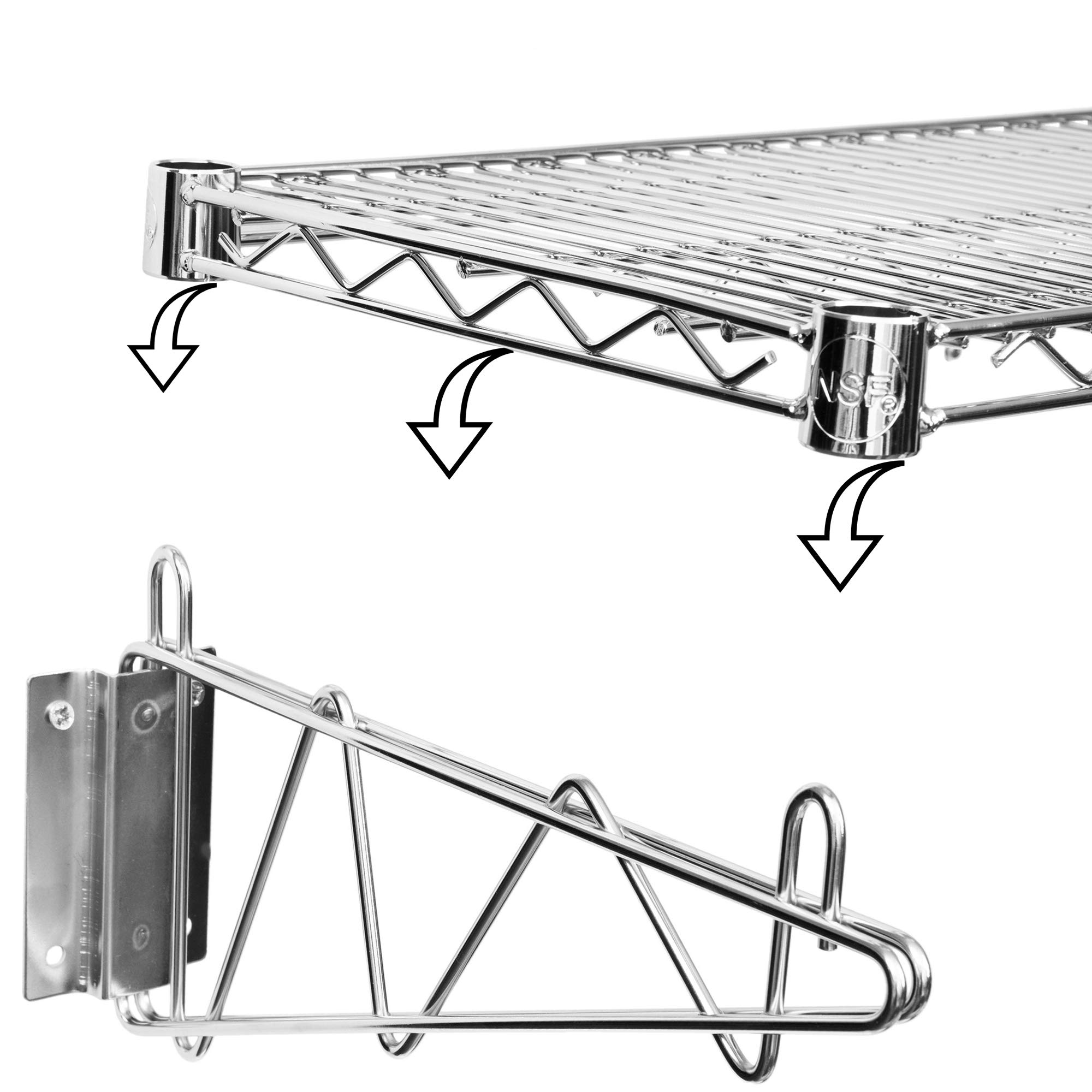 Wall Mount Wire Shelf - Chrome 24
