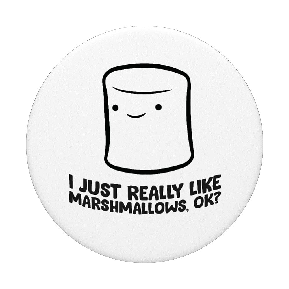 I Just Really Like Marshmallows - Swappable PopGrip for Phones & Tablets | Cute Marshmallow PopSocket Accessory for Daily Use, Travel & Office