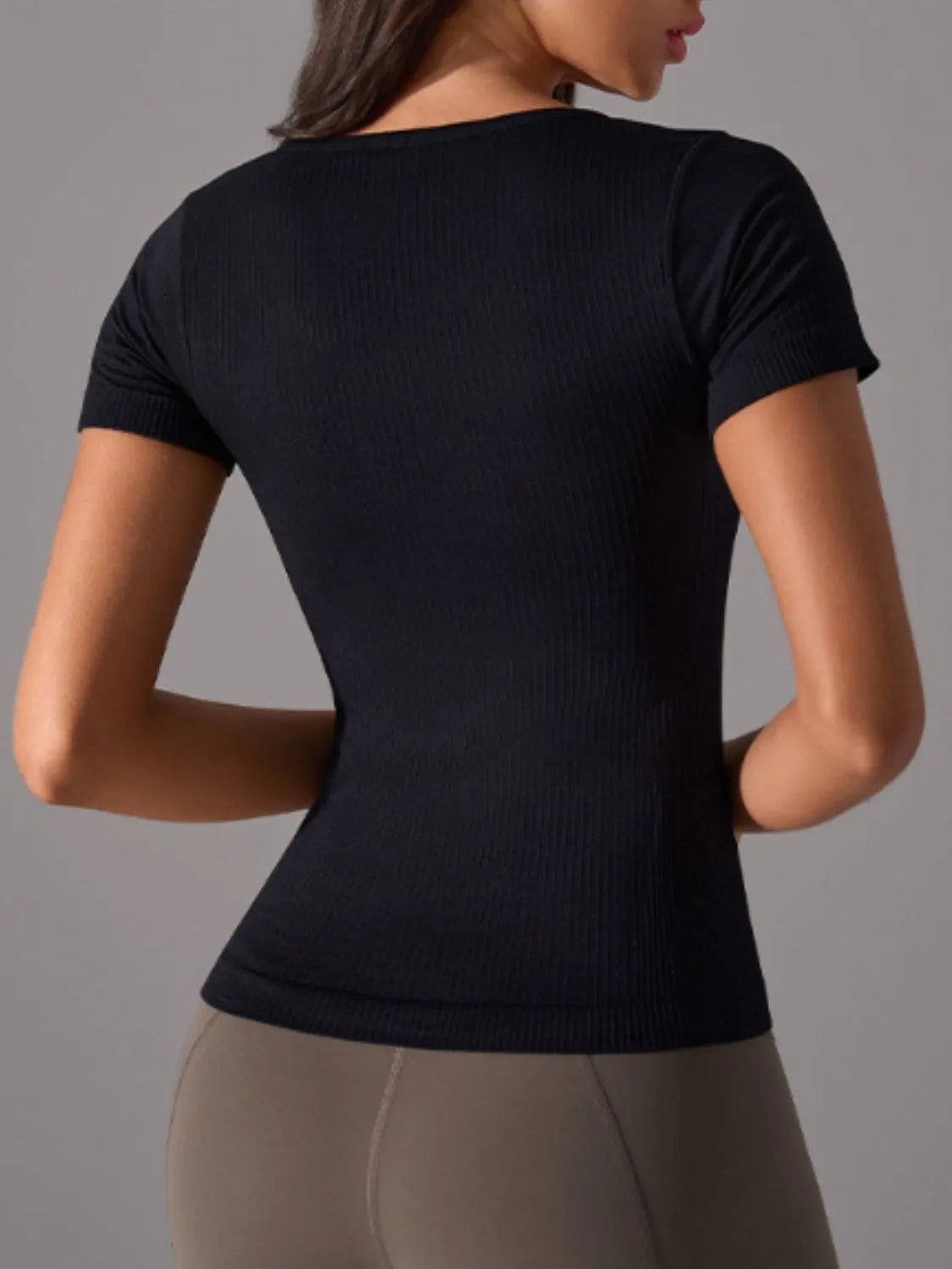 Square Neck Workout T-Shirt with Removable Chest Pads - Perfect for Yoga, Gym & Running | Breathable Activewear Top for Women
