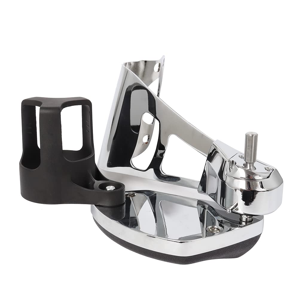 Motorcycle Chrome Passenger Armrests with Cup Holder for Harley Touring 2014-2021 Road Glide Ultra Electra Tri Glides - Comfortable Long Ride Accessories for Cruiser Bikes