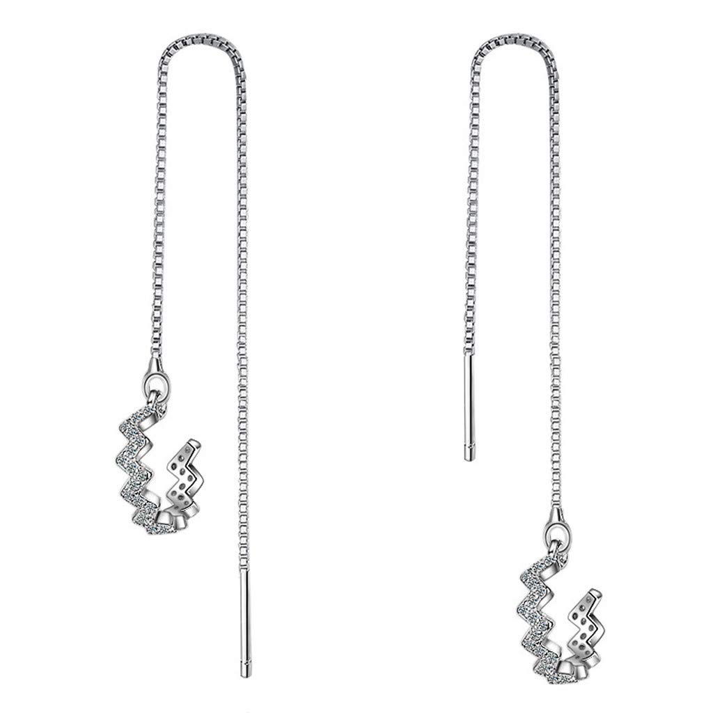 WoCoo Wave Cuff Earrings with Tassel Wrap - Sterling Silver Boho Chic Jewelry for Women | Valentine's Day Gift, Party Accessories & Everyday Wear