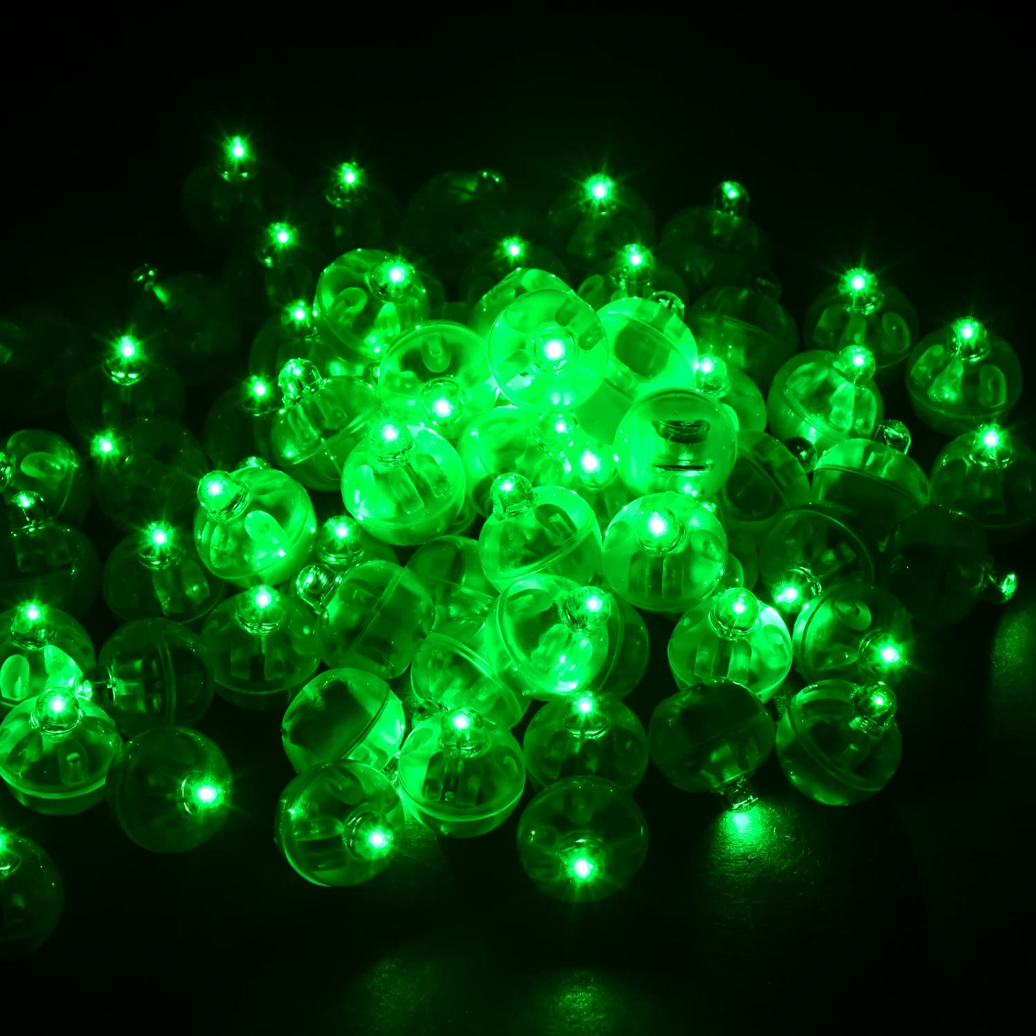 100pcs Mini Round LED Ball Lights - Long Lasting Battery Operated Fairy Lights for Wedding, Party, Birthday, Festival Decorations - Perfect for Paper Lanterns, Home & Outdoor Decoration (Green)