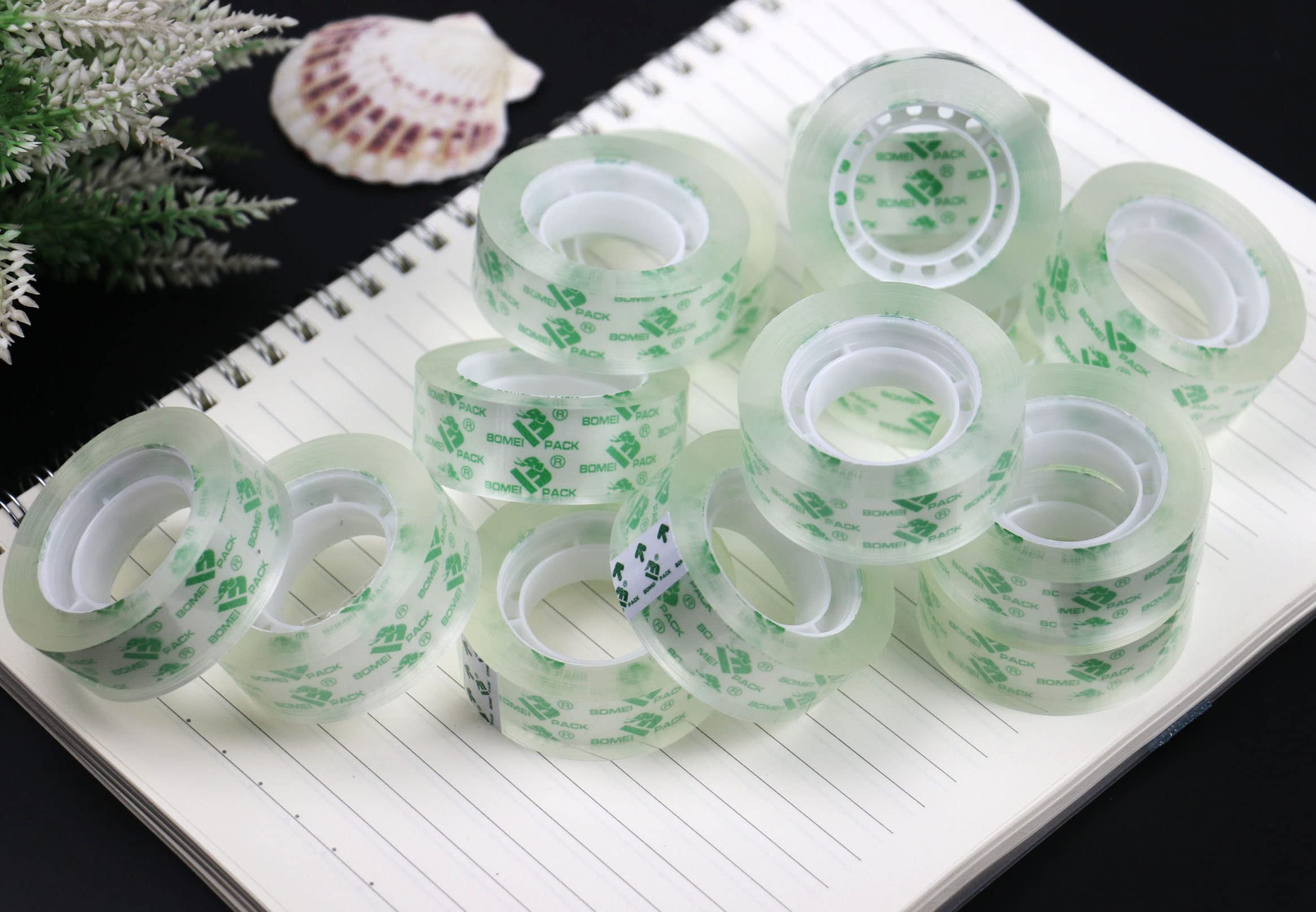 BOMEI PACK 14 Rolls Crystal Clear Tape - 3/4Inch x 1000 Inch Transparent Adhesive Tape Refills for Dispenser - Perfect for Gift Wrapping, Crafts, Home, School & Office Supplies - Strong Hold for Packages, Scrapbooking & DIY Projects