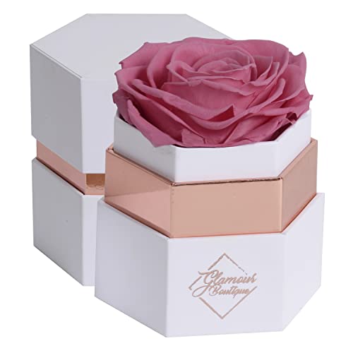 Pink Single Rose White Box