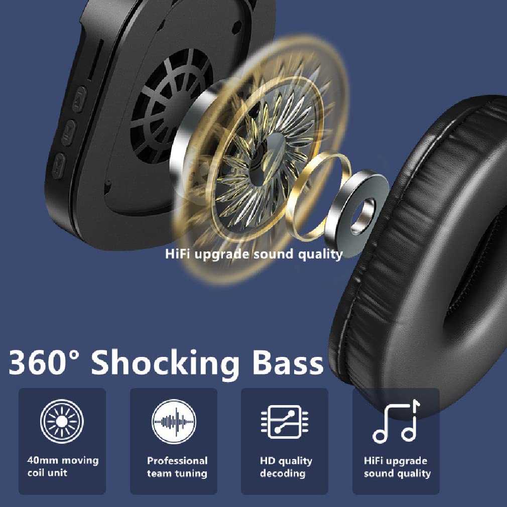 Premium Active Noise Cancelling Wireless Over-Ear Headphones with Bluetooth 5.0, Built-in Mic & Hi-Fi Stereo - Deep Bass, Foldable Design, Touch Controls for Gaming, Sports & Music - Perfect for Travel, Workouts & Home Entertainment (Blue)