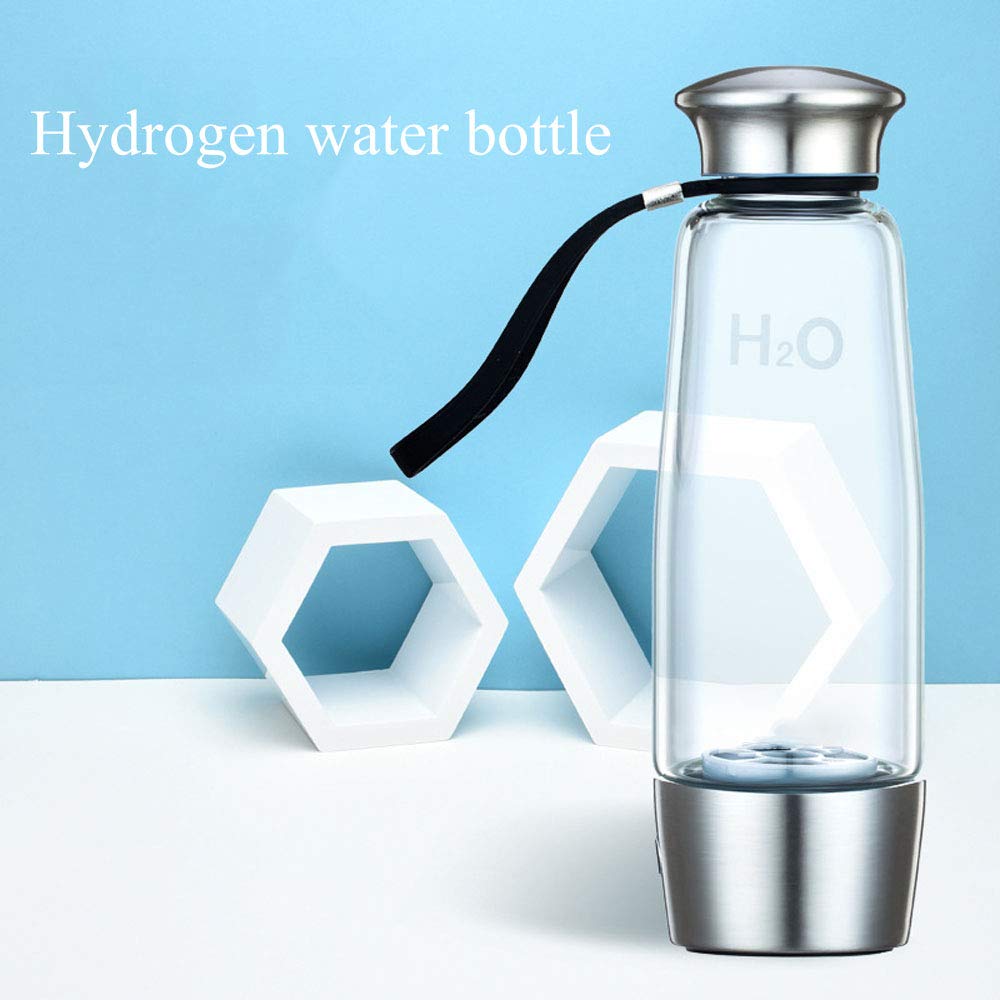 Hydrogen Rich Water Bottle with Generator - 400ml Portable USB Rechargeable High Borosilicate Glass Cup for Anti-Aging, Energy Boost & Sports | Perfect for Gym, Travel & Daily Hydration