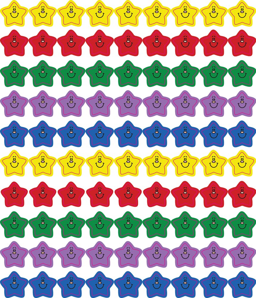 Colorful Smiley Face Star Stickers for Crafts, Scrapbooking & Classroom Rewards - 810-Pack by Carson Dellosa | Perfect for Potty Training, Teacher Planners, Kids' Reward Charts & School Supplies | Essential for Teachers & Parents
