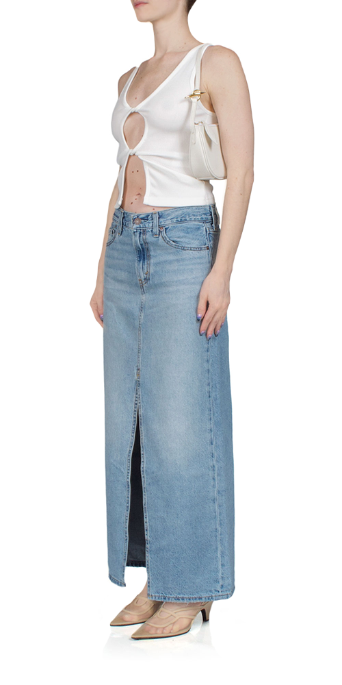 Elegant Ankle-Length Column Skirt with Slit - Flowy High Waist Pencil Skirt for Women | Perfect for Office, Party, and Formal Occasions