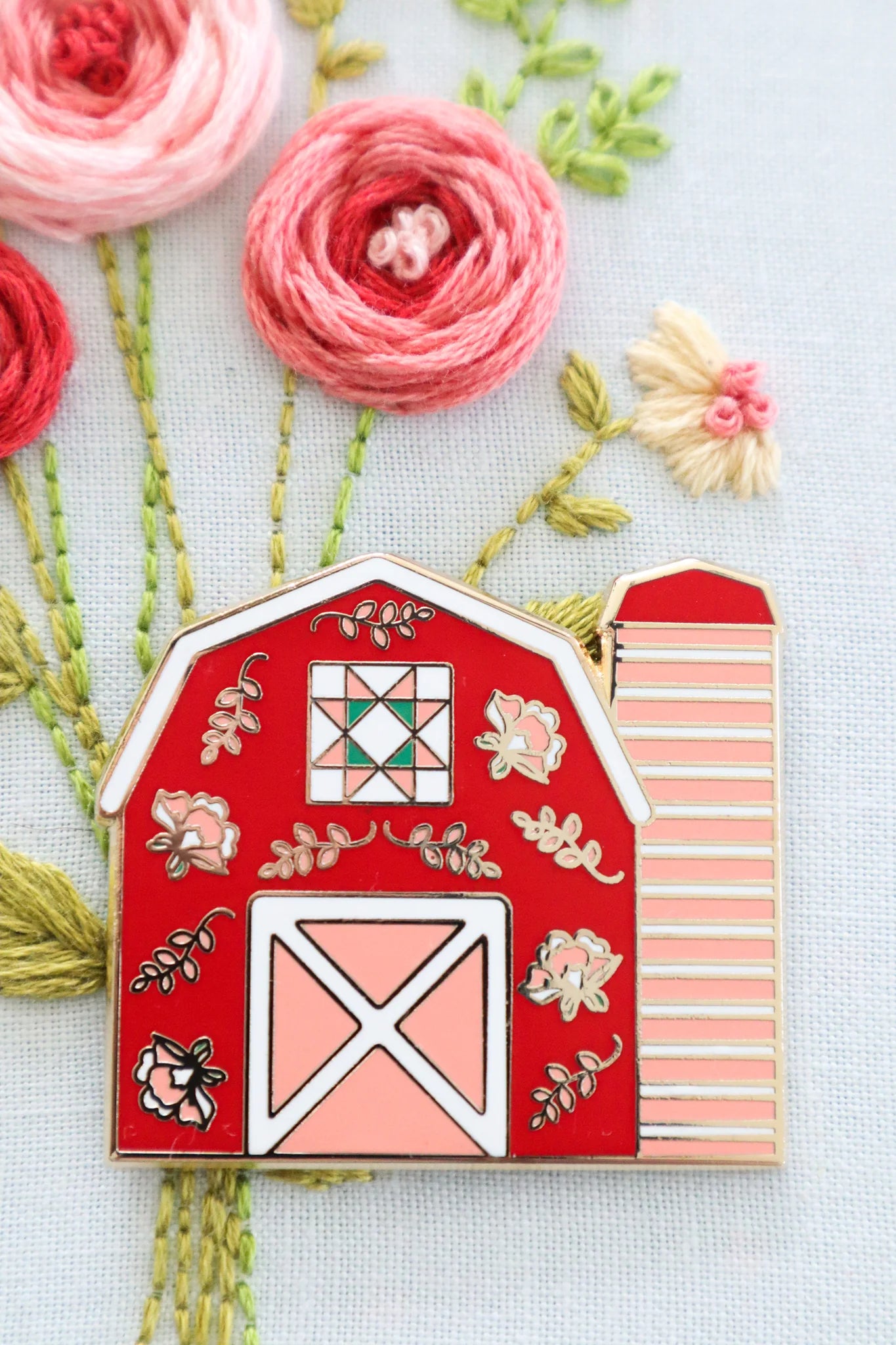 Flamingo Toes Sweet Acres Barn Needle Minder - Magnetic Pin Holder for Sewing, Quilting, and Embroidery Projects