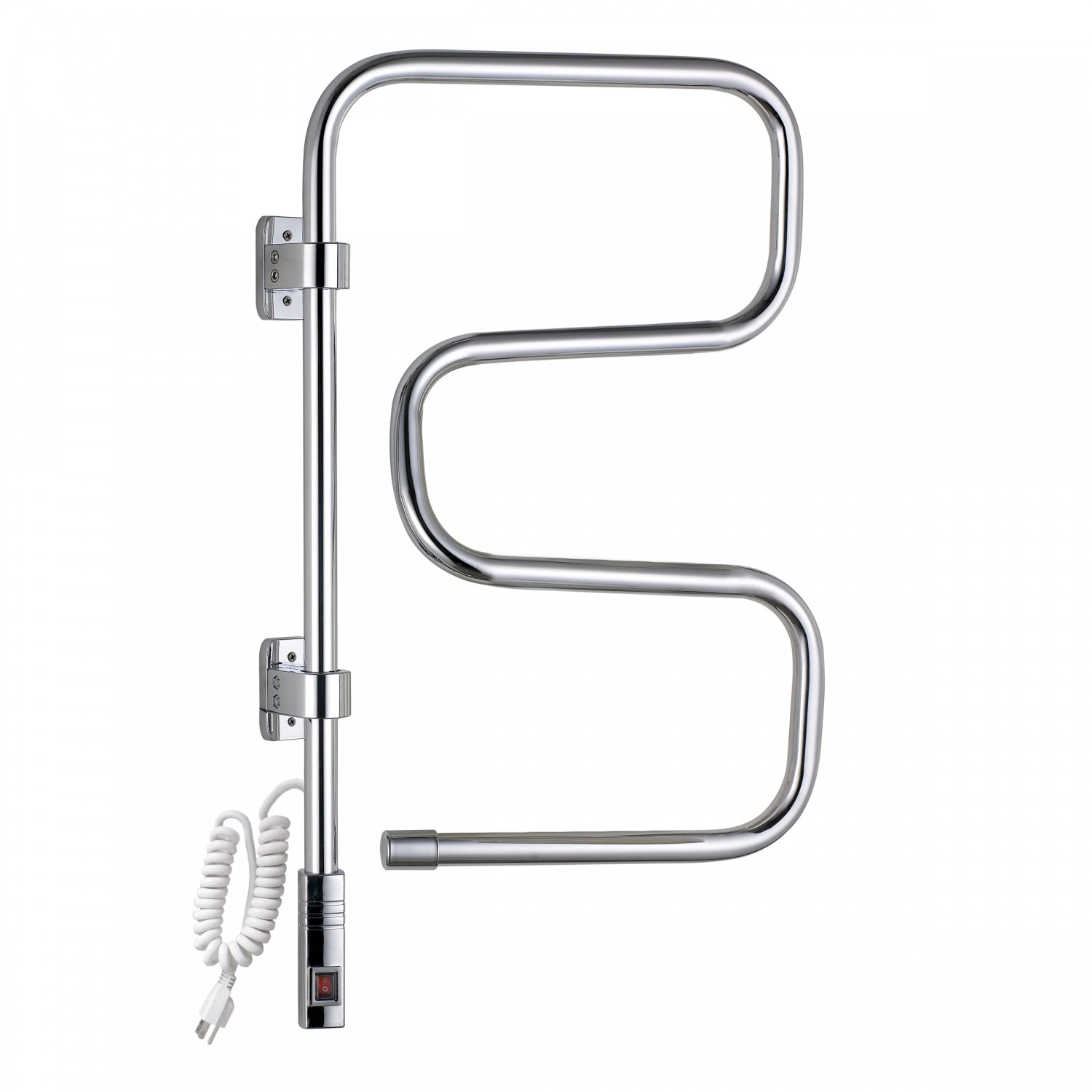 Wall Mount Swivel Curved Chrome Shower Head - High Pressure Rainfall & Handheld Combo for Spa-Like Bathroom Experience (Perfect for Master Bath, Guest Bath & RV Use)