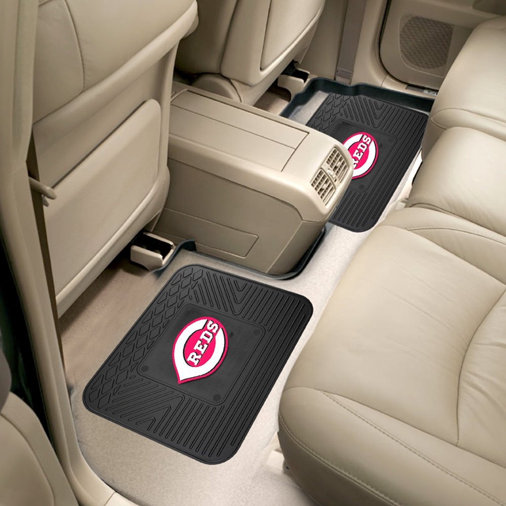 MLB Cincinnati Reds 2-Piece Back Seat Car Mats Set - Durable Custom Floor Mats for Cars, SUVs & Trucks - Perfect for Baseball Fans & Team Spirit