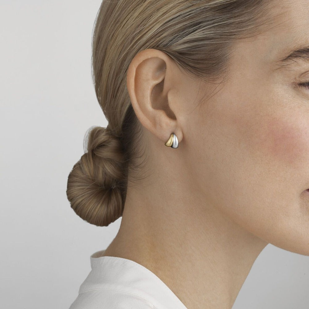 18K Gold and Silver Stud Earrings for Women - Hypoallergenic Luxury Studs for Daily Wear, Parties & Gifts