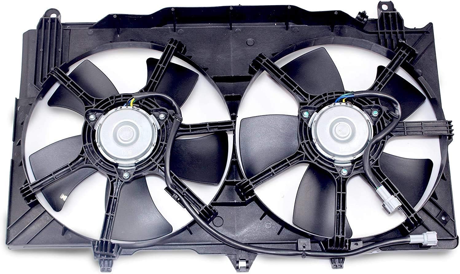 620-429 Engine Dual Radiator & Condenser Cooling Fan Assembly for Infiniti G35 Nissan 350Z 2003-2007 V6 3.5L (Part# 21481CD000 21487-CD00A NI3115127) - Perfect for Engine Cooling System Replacement & Performance Upgrade
