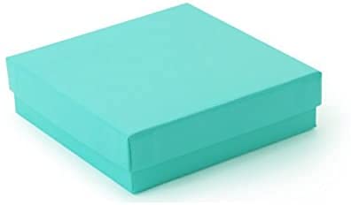TheDisplayGuys - 100-Pack #99 Cotton Filled Cardboard Jewelry Gift Boxes (5 Sizes Assortment) - Teal Green - Perfect for Jewelry Storage, Shipping, and Retail Display