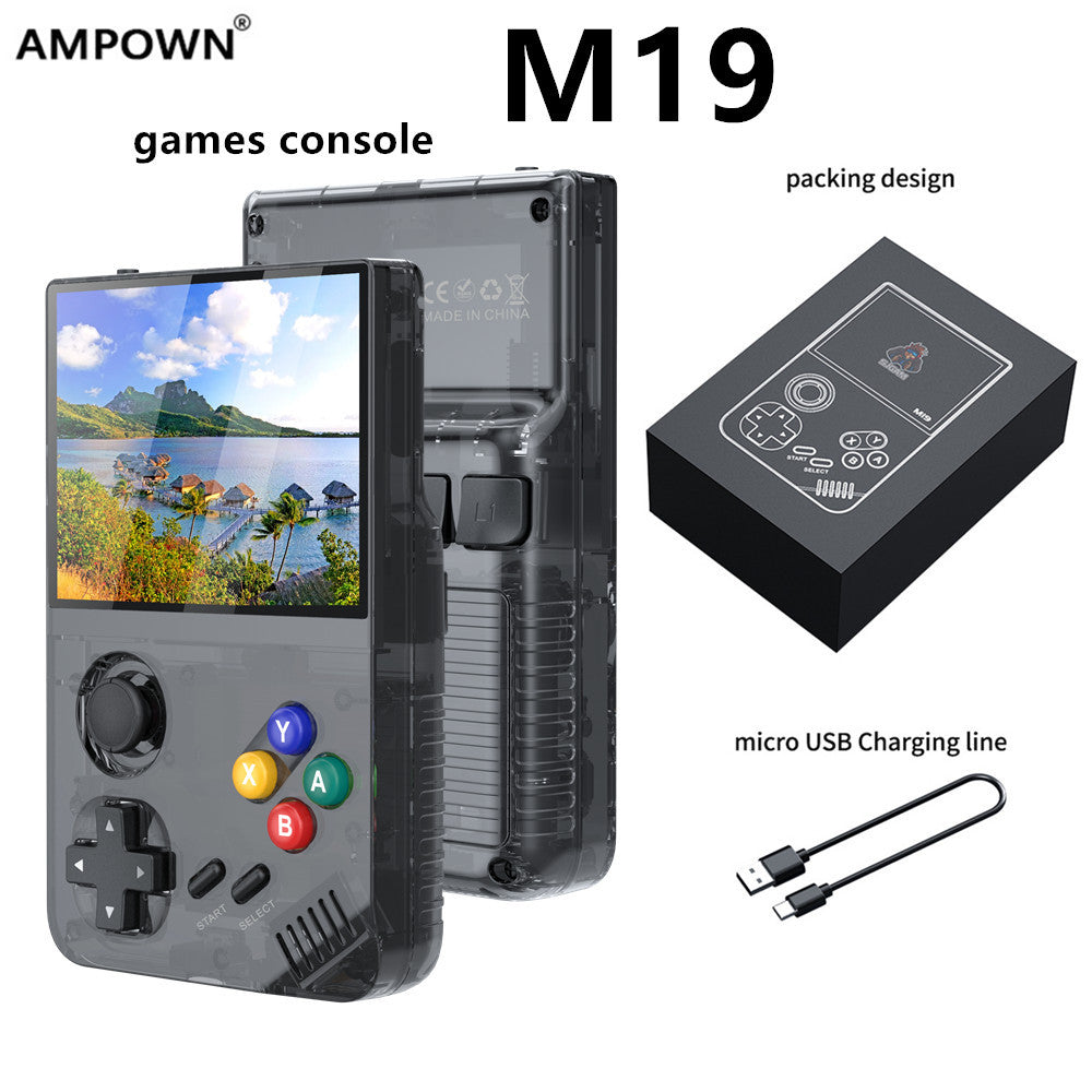 MPOWN M19 128GB Black Handheld Gaming Console - Retro Arcade & PSP Emulator with 3.5