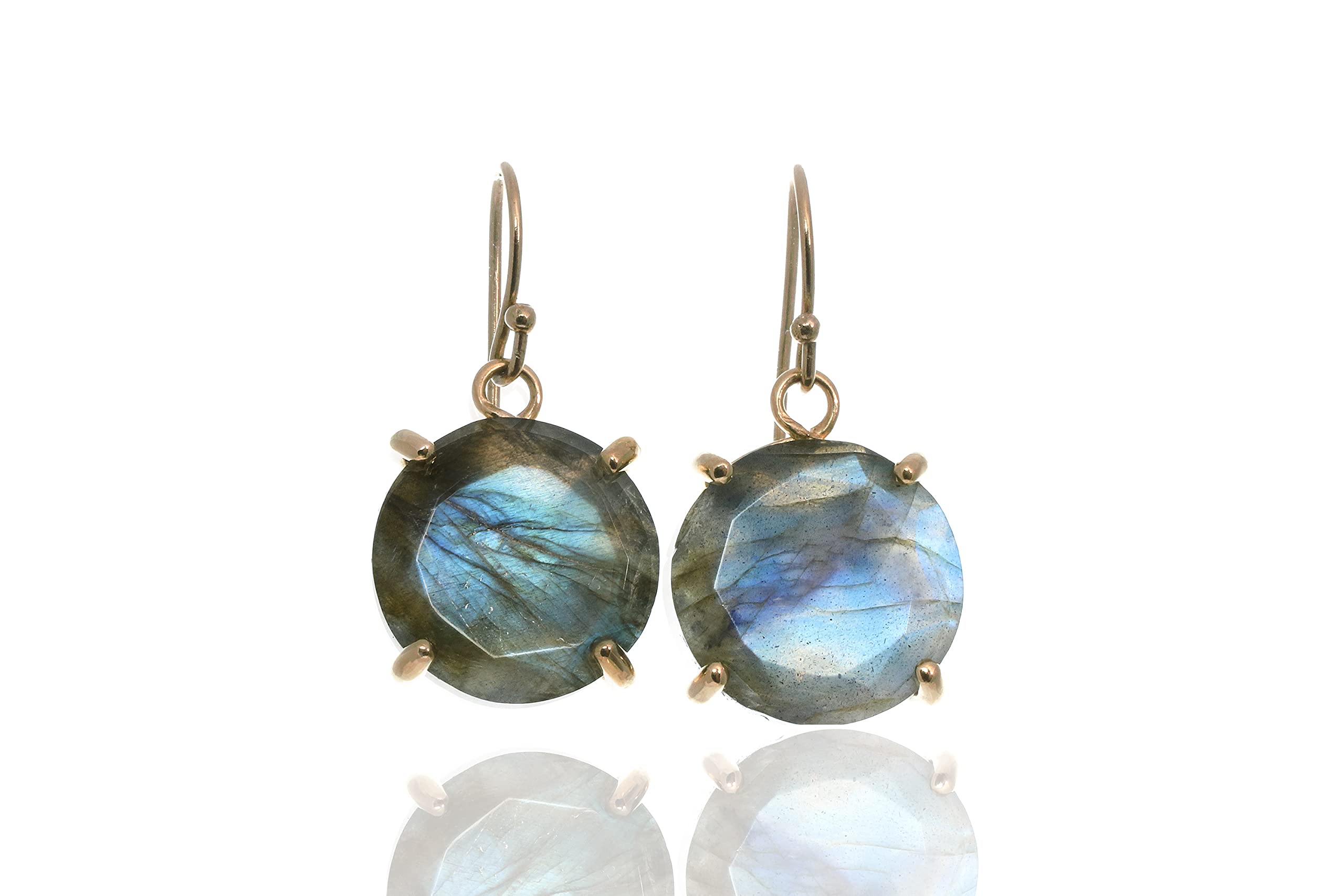 Handmade Anemone Blue Labradorite Dangle Earrings for Women - Sterling Silver Gemstone Jewelry with Gift Box - Customizable Artisan Earrings - Perfect for Weddings, Parties & Special Occasions