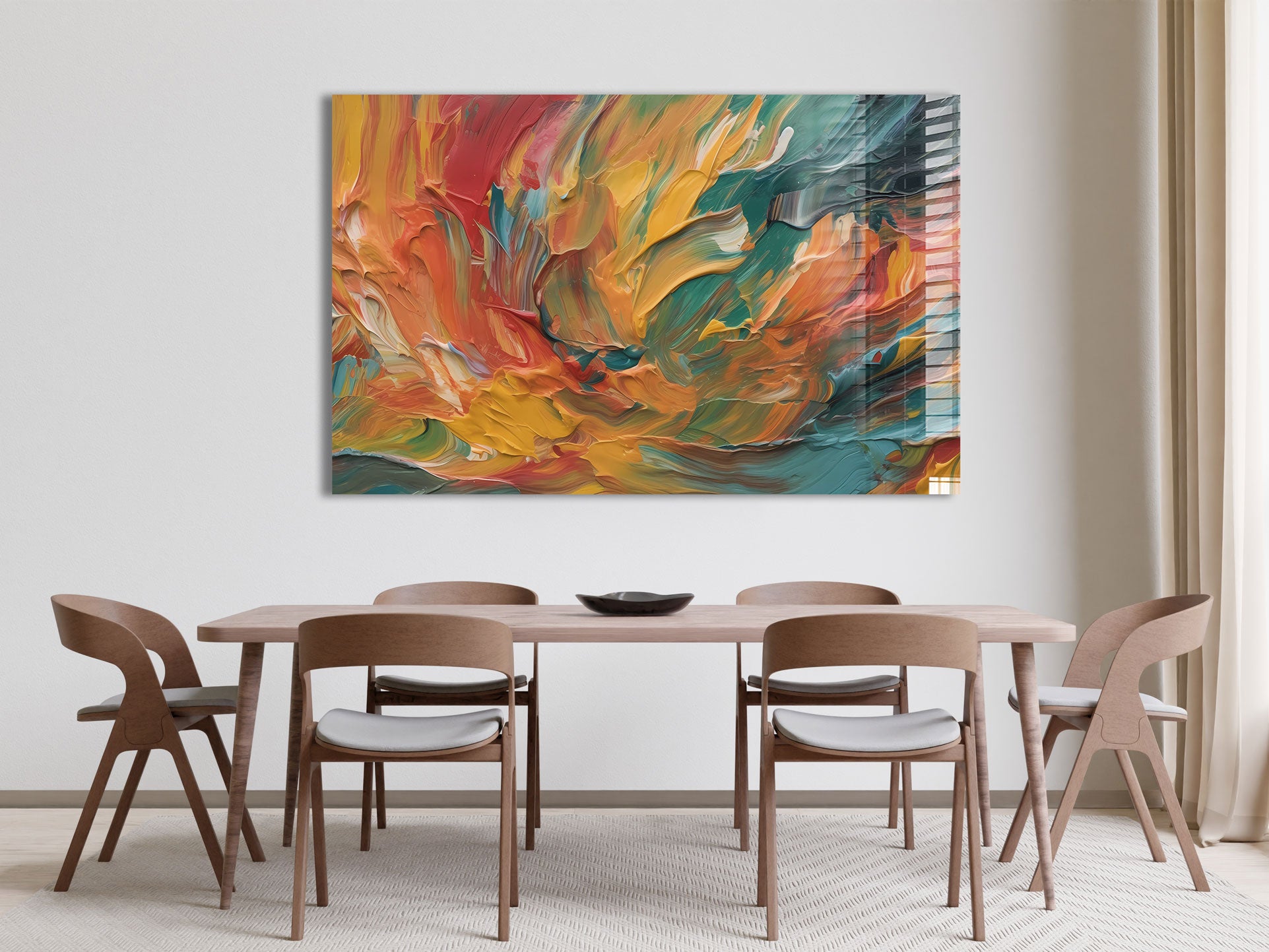 Orange Abstract Wall Art - Modern Canvas Painting for Home & Office Decor - Perfect for Living Room, Bedroom, and Workspace