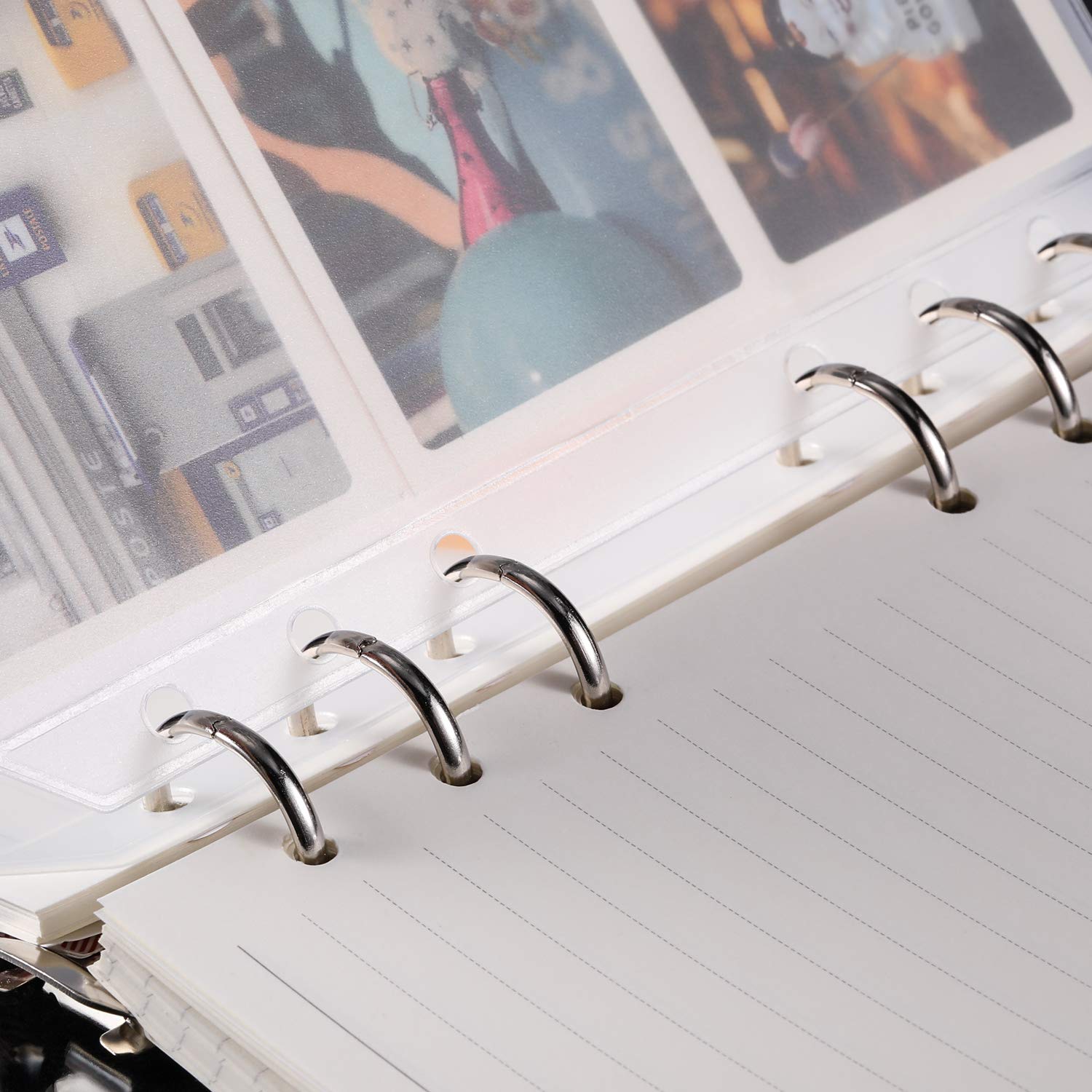 15 Pack A6 Clear Zipper Binder Pockets - 6 Hole PVC Document Envelopes for Budgeting, Filing & Organization | Waterproof Loose Leaf Folders for 6-Ring Binders | Perfect for Cash Envelopes, School Supplies & Office Documents