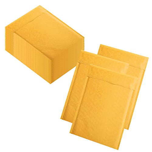 AMIFF 6.5 x 9 Inch Kraft Bubble Mailers - Pack of 600 Yellow Padded Mailing Envelopes with Strong Adhesive | Waterproof, Self-Sealing, Opaque Shipping Envelopes for Ecommerce, Small Business & Online Sellers | Perfect for Shipping Jewelry, Books, CDs & Fragile Items