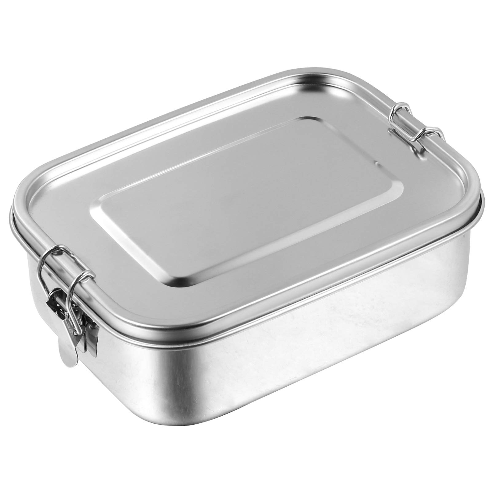 **Hemoton 3-Compartment Stainless Steel Bento Lunch Box - 1.2L Food Container for Meal Prep, Nuts, Cheese & Snacks (Silver) | Ideal for Office, School, Picnics & Travel**
