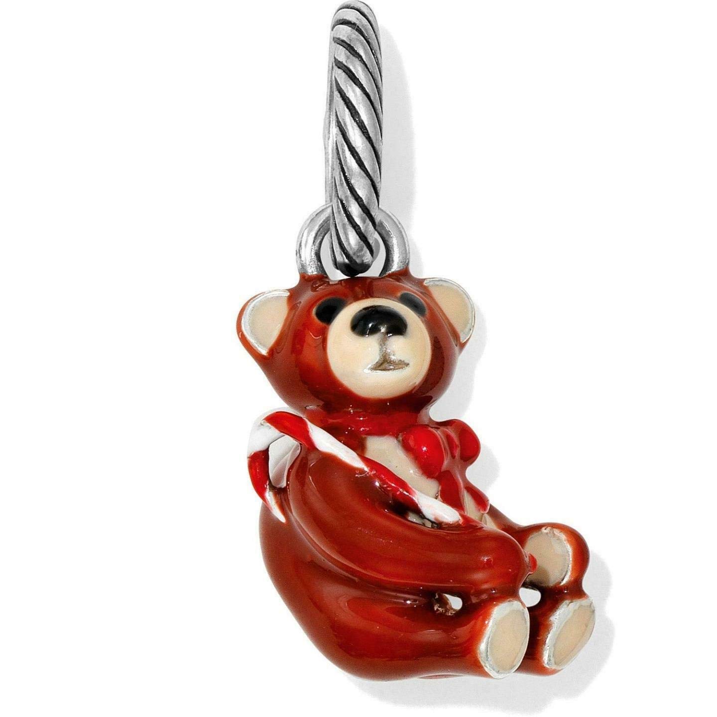 Brighton Candy Cane Teddy Bear Charm - Christmas Holiday Jewelry Gift for Women & Girls - Perfect for Stocking Stuffers, Tree Ornaments & Festive Accessories
