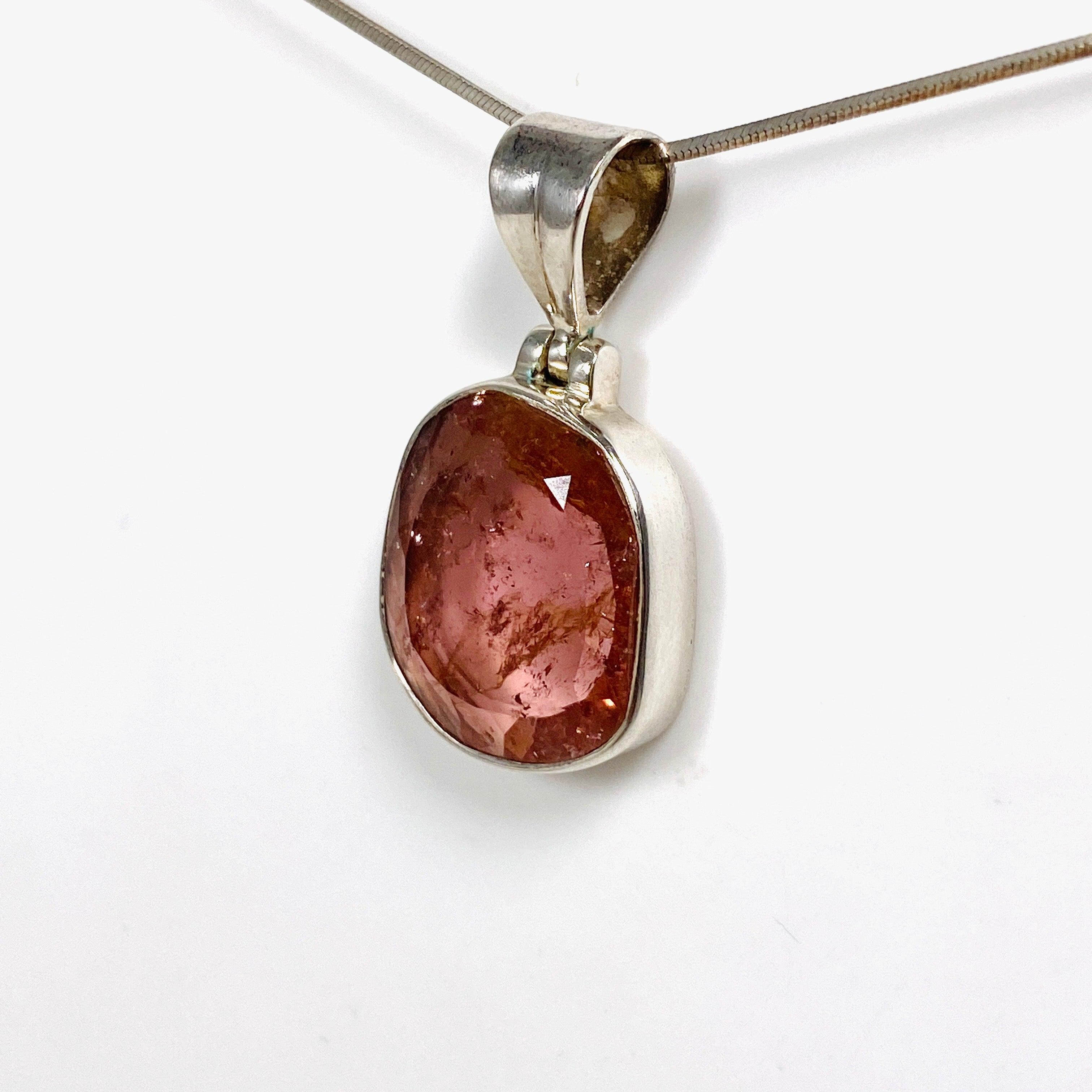 Natural Pink Tourmaline Faceted Pendant Necklace - Genuine Gemstone Jewelry for Women - Perfect for Valentine's Day Gifts, Anniversary & Special Occasions