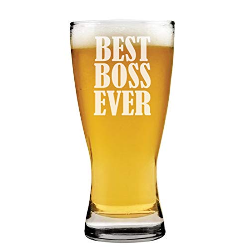 15 oz Beer Pilsner Glass Set - Best Boss Gift for Men - Perfect for Home Bars, Parties & Office Celebrations