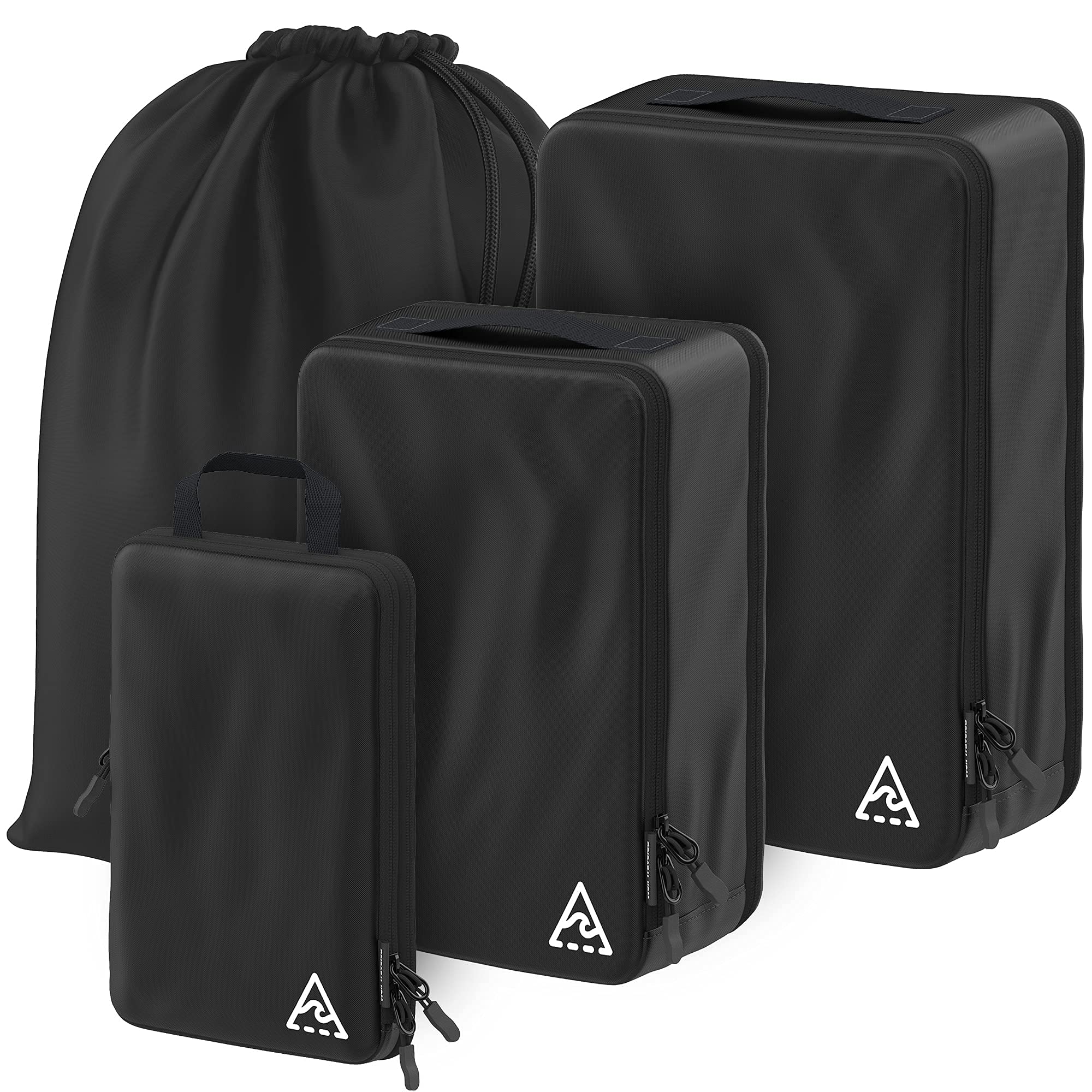 4-Piece Set Travel Compression Packing Cubes - HybridMax Double Capacity Design, Large & Small Sizes - Carry-On Suitcase Organizer Bags for Luggage & Backpack - Perfect for Business Trips, Vacations & Weekend Getaways