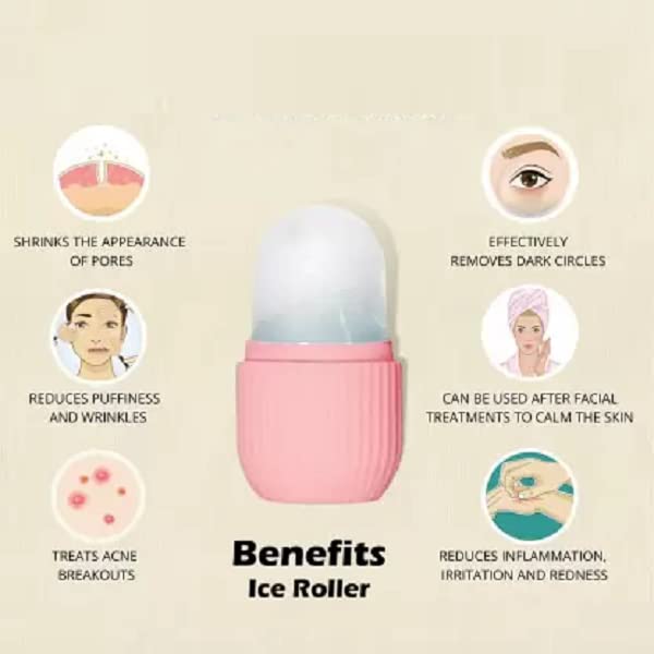 Elecsera 115 Ice Roller for Face & Eyes - Reusable Facial Massager Roller Set of 3 with Cooling Therapy for Puffiness, Dark Circles & Skin Tightening - Perfect for Morning Routine & Post-Workout Recovery (Purple)