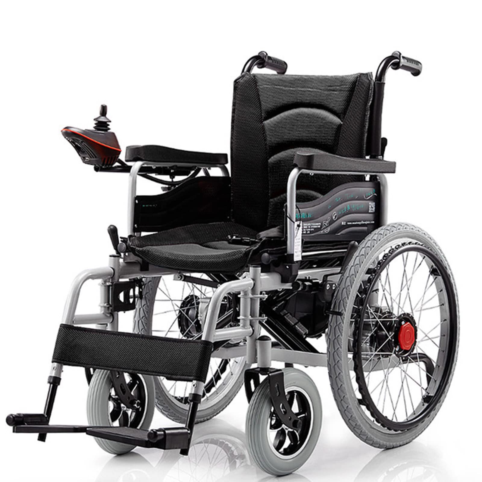 500W Dual Motor Folding Electric Wheelchair for Seniors - 24V Dual Battery Transport Wheelchair (Black) | Indoor & Outdoor Mobility Aid for Elderly & Disabled