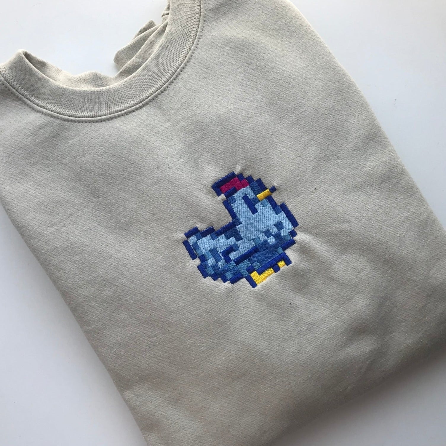 Stardew Valley Blue Chicken Crewneck Sweatshirt - Cute & Comfortable Gaming Merch for Fans - Perfect for Cosplay, Casual Wear & Gamer Gifts
