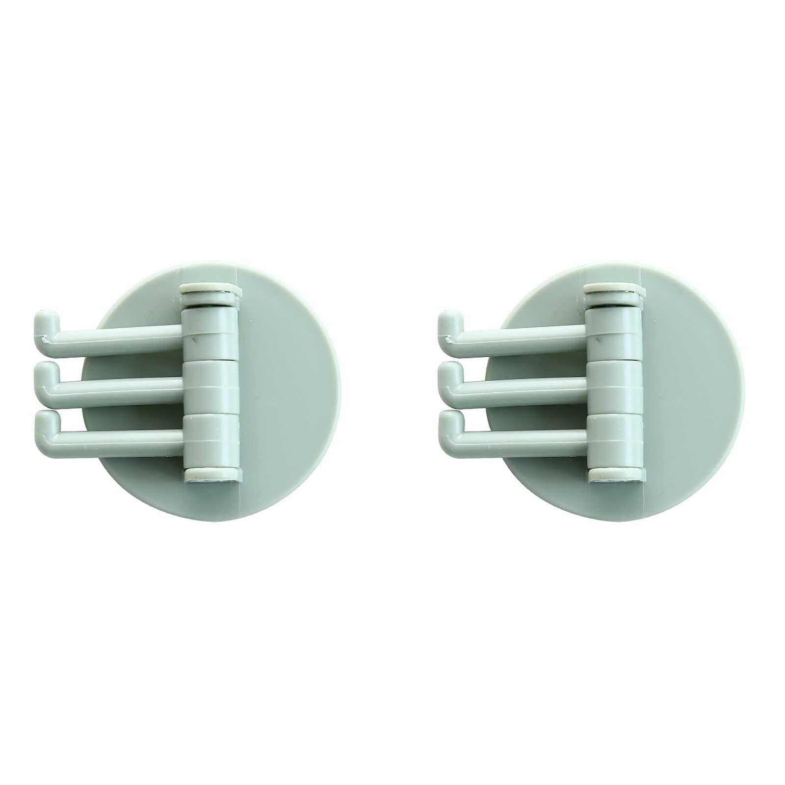 Lapirek 2-Pack Rotating Tool Hooks with Adhesive - Heavy Duty Wall Mount Organizer for Bathroom, Kitchen, Garage & Home Improvement Tools (Green) - Perfect for Hanging Utensils, Towels & Cleaning Supplies