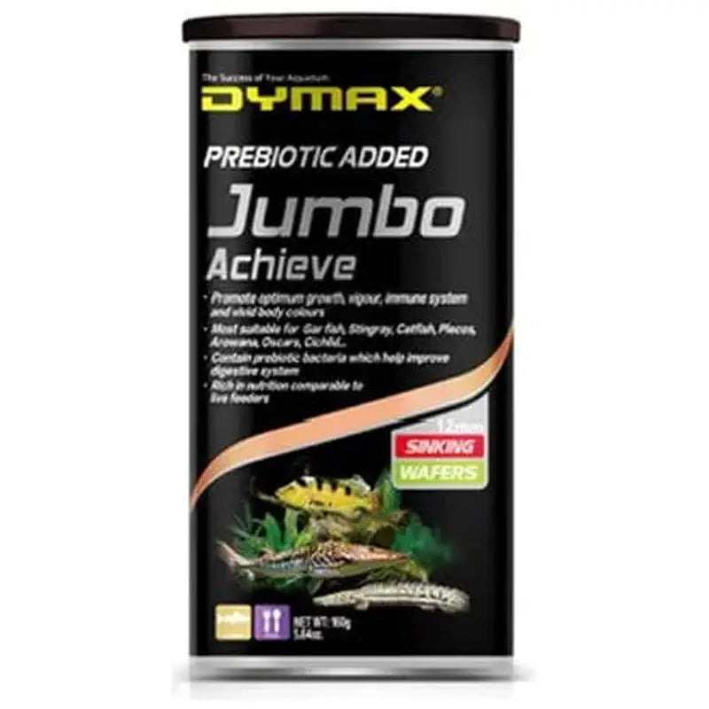 Dymax Jumbo Achieve 12mm Sinking Wafer Fish Food - High Protein Pellets for Tropical Fish, Cichlids & Bottom Feeders - Perfect for Aquarium, Pond & Fish Tank Feeding