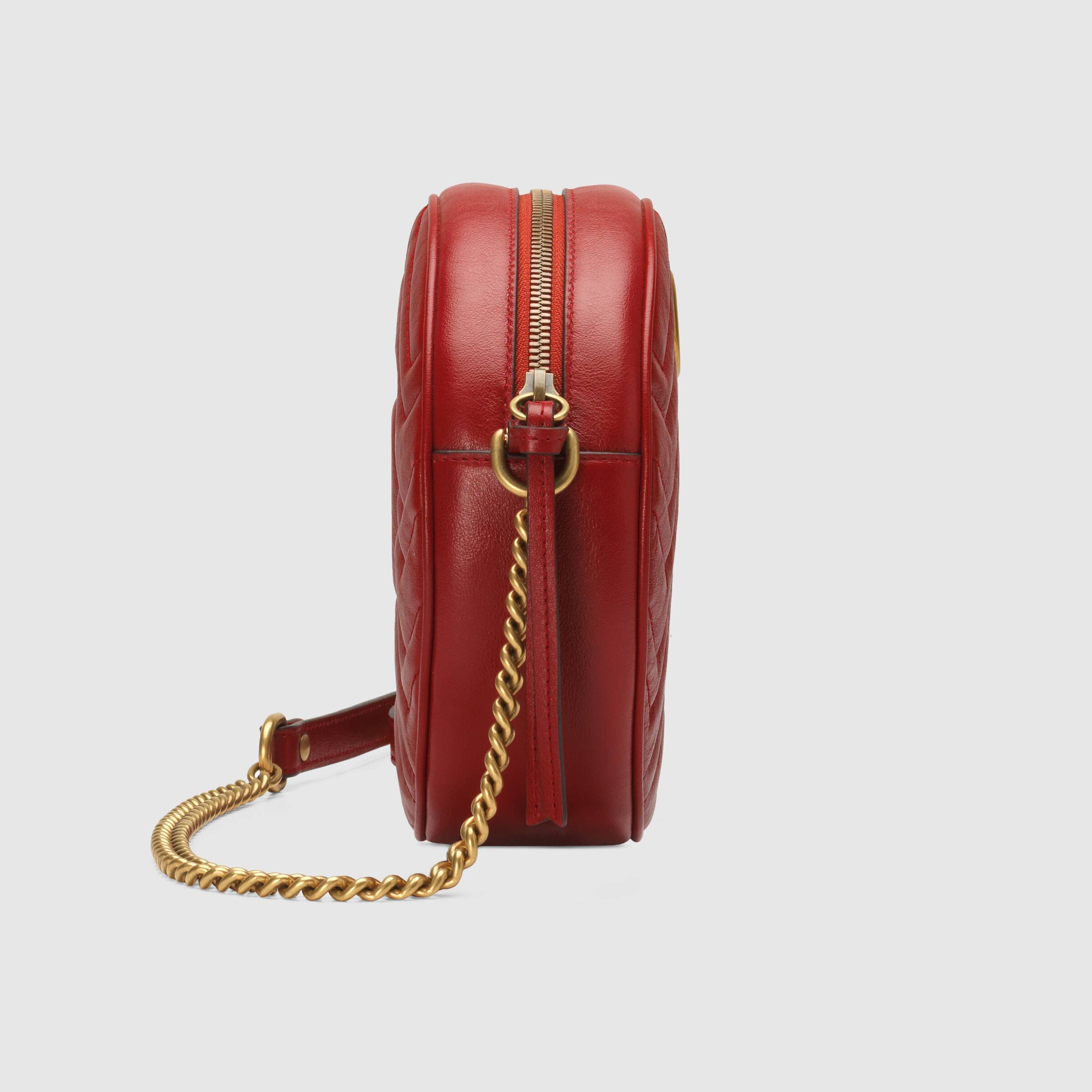 Gucci GG Marmont Mini Round Shoulder Bag in Wine Red - Luxury Crossbody Purse for Women, Perfect for Date Night & Evening Events