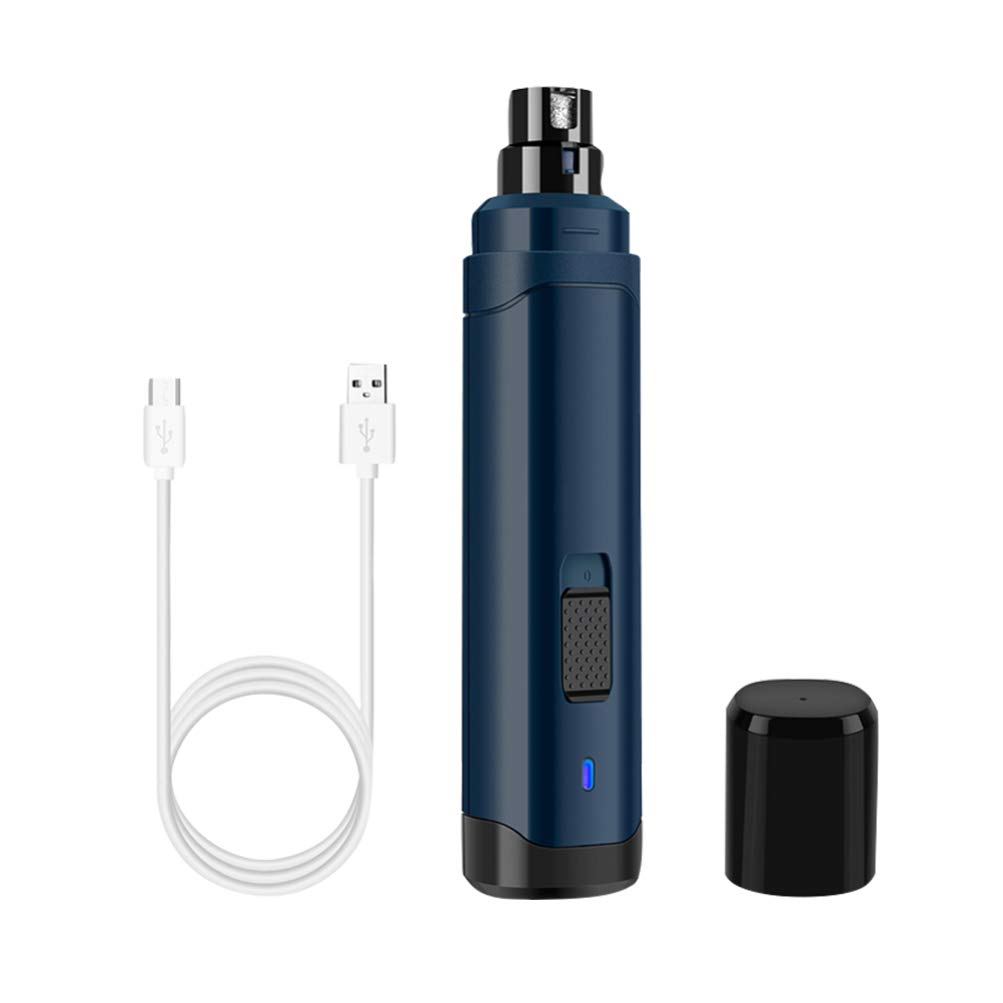 **Balacoo Professional USB Electric Pet Nail Grinder - Dog & Cat Nail Trimmer, Paw Clipper & Polisher for Grooming - Safe & Painless Nail Care for Puppies, Birds & Small Pets (Navy Blue)**    **Perfect for At-Home Pet Grooming, Travel, or Vet Visits – Gentle & Quiet Trimming for Stress-Free Nail Care!**