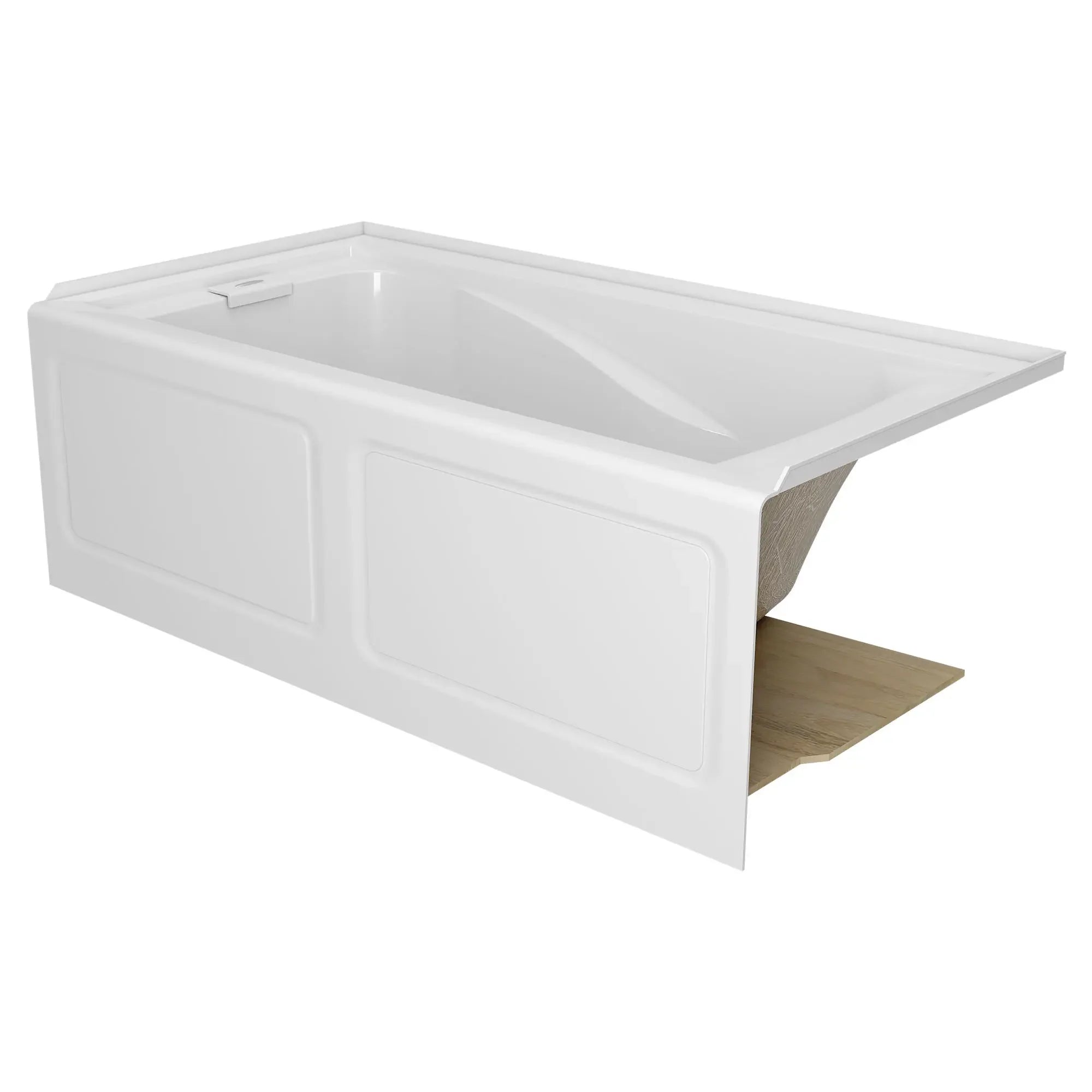 EverClean 60x32 Inch Integral Apron Deep Soak Bathtub with Left Hand Outlet - Perfect for Small Bathrooms & Spa-Like Relaxation at Home
