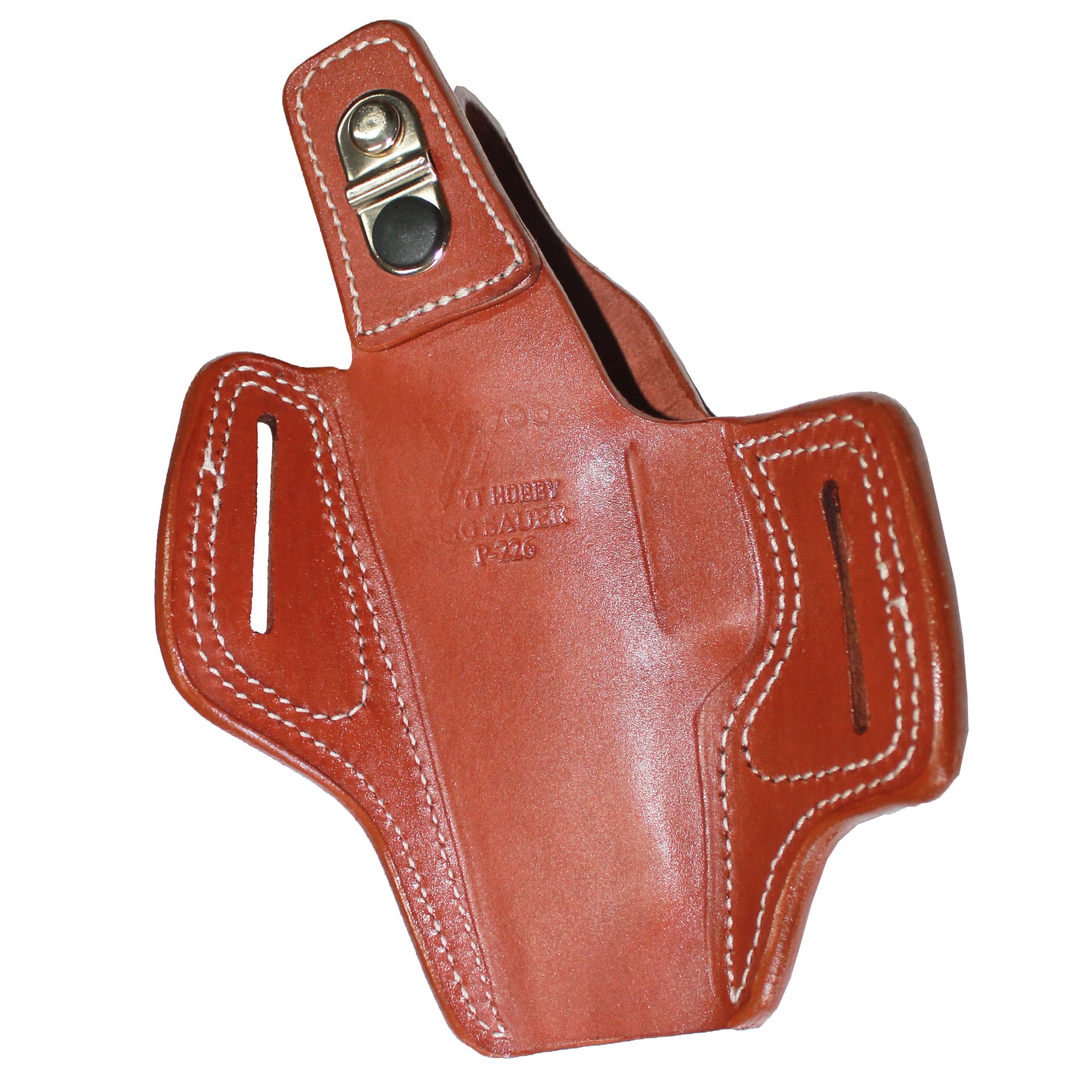 Handmade Leather OWB Carry Two Slot Thumb Break Gun Holster for Sig P226 | Premium Concealed Carry Holster for Outdoor, Range & Tactical Use