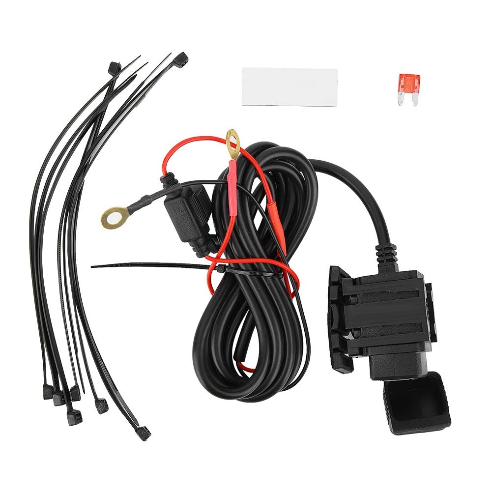 Waterproof Motorcycle USB Charger 5V 2.1A Fast Charging Port - Dual USB Phone Power Adapter for iPhone Android - Perfect for Motorcycle, ATV, UTV, Scooter & Bike Riders