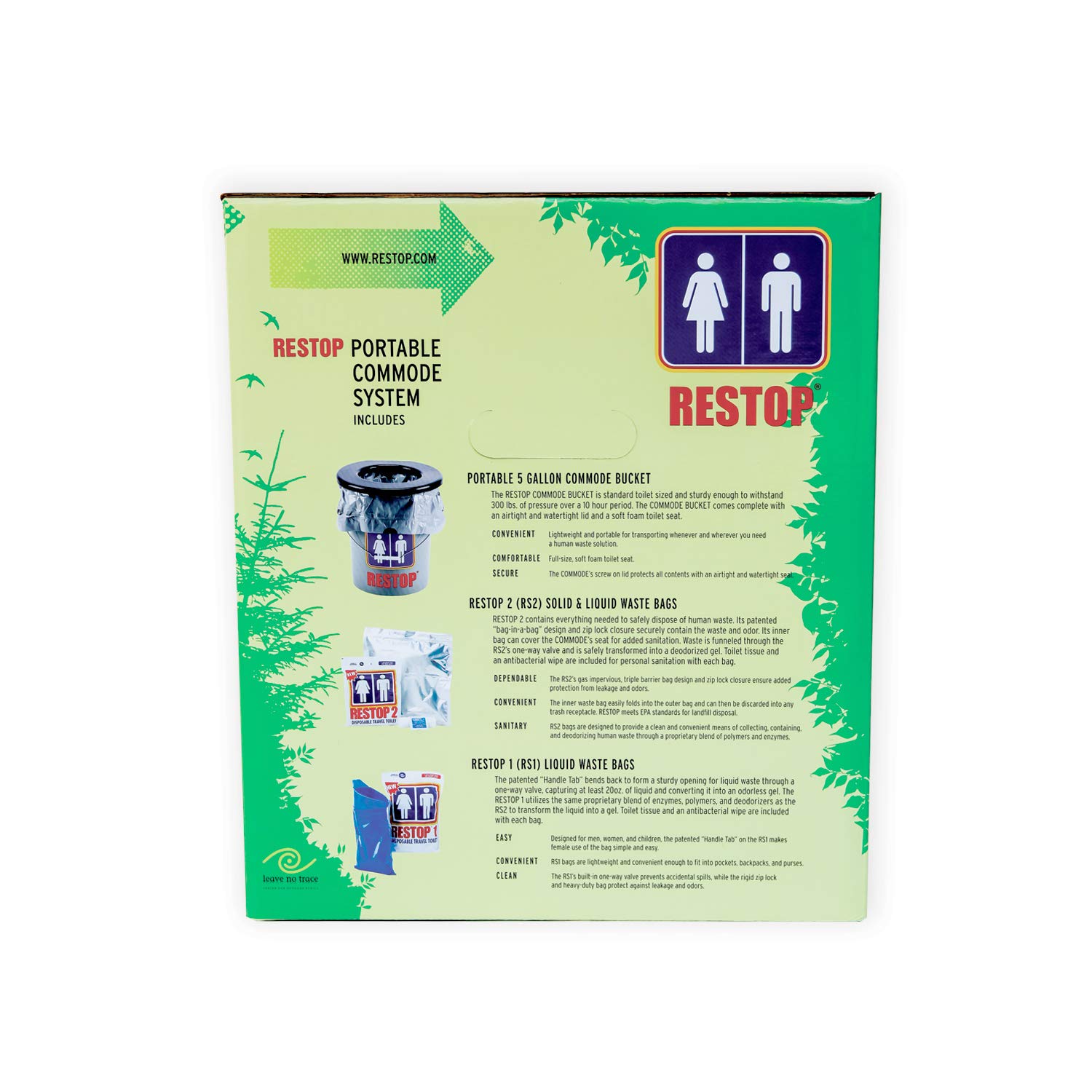 RS510 Commode with Supplies - 10 RS2 Solid and Liquid Waste Bags - Portable Toilet for Home Care, Camping & Emergency Use