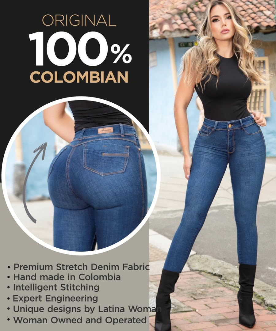 **Best Colombian Butt Lifting Jeans for Women - Boot Cut Denim Pants in Blue | Slimming & Shaping High-Waisted Jeans | Perfect for Casual Wear, Night Out & Body Confidence**