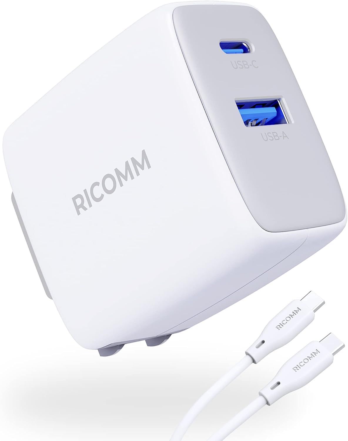 65W USB-C GaN Fast Charger with 6.8FT Soft Silicone Cable - PPS PD 3.0 Foldable Travel Wall Charger for MacBook Pro/Air, iPhone 15/14 Pro Max, iPad, AirPods, Samsung Galaxy S24/S23/S22 - Perfect for Home, Office & Travel Charging